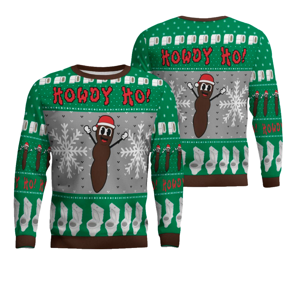 Howdy Ho Ugly Christmas Sweater Green – Moonbestprint