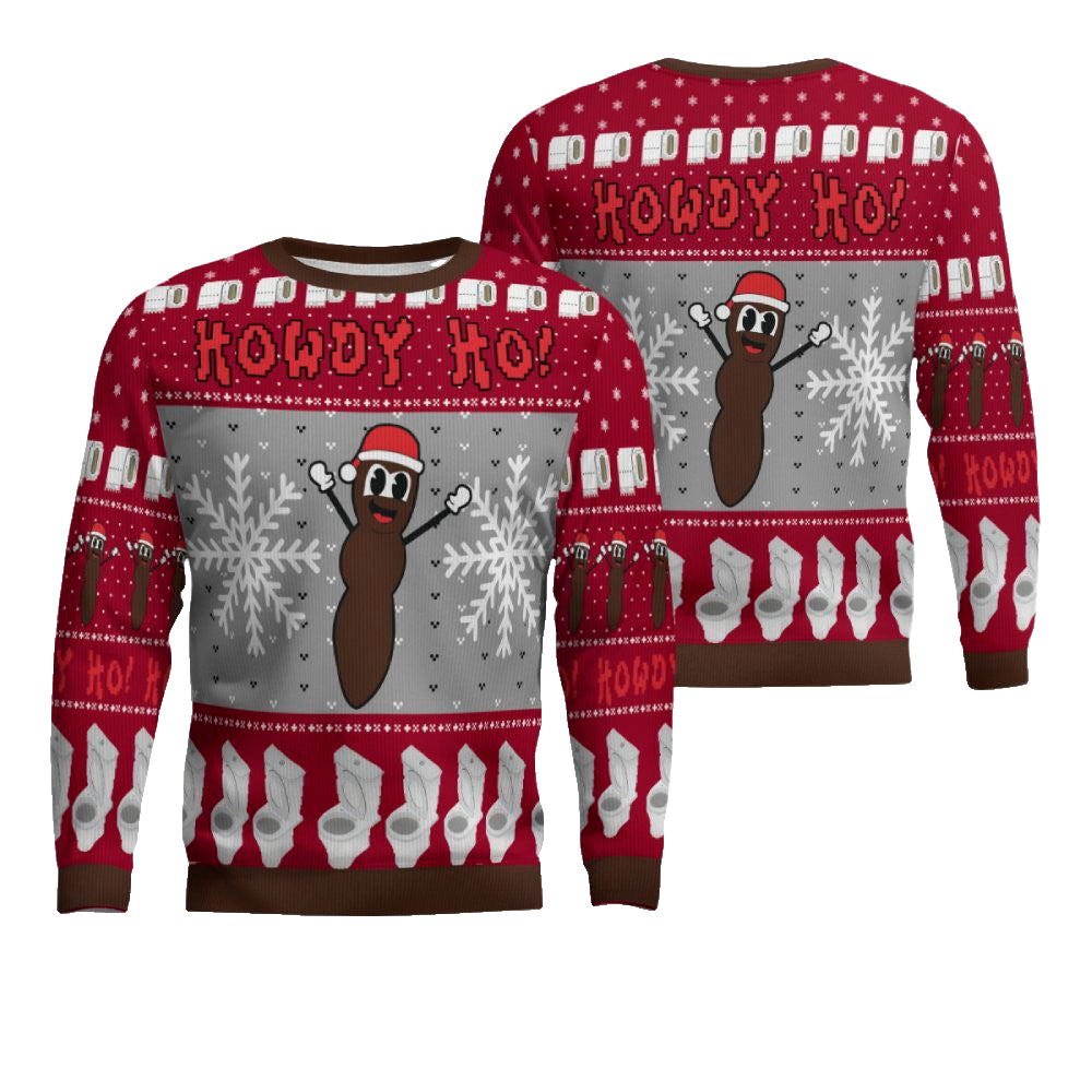 Howdy Ho Ugly Christmas Sweater Burgundy – Moonbestprint