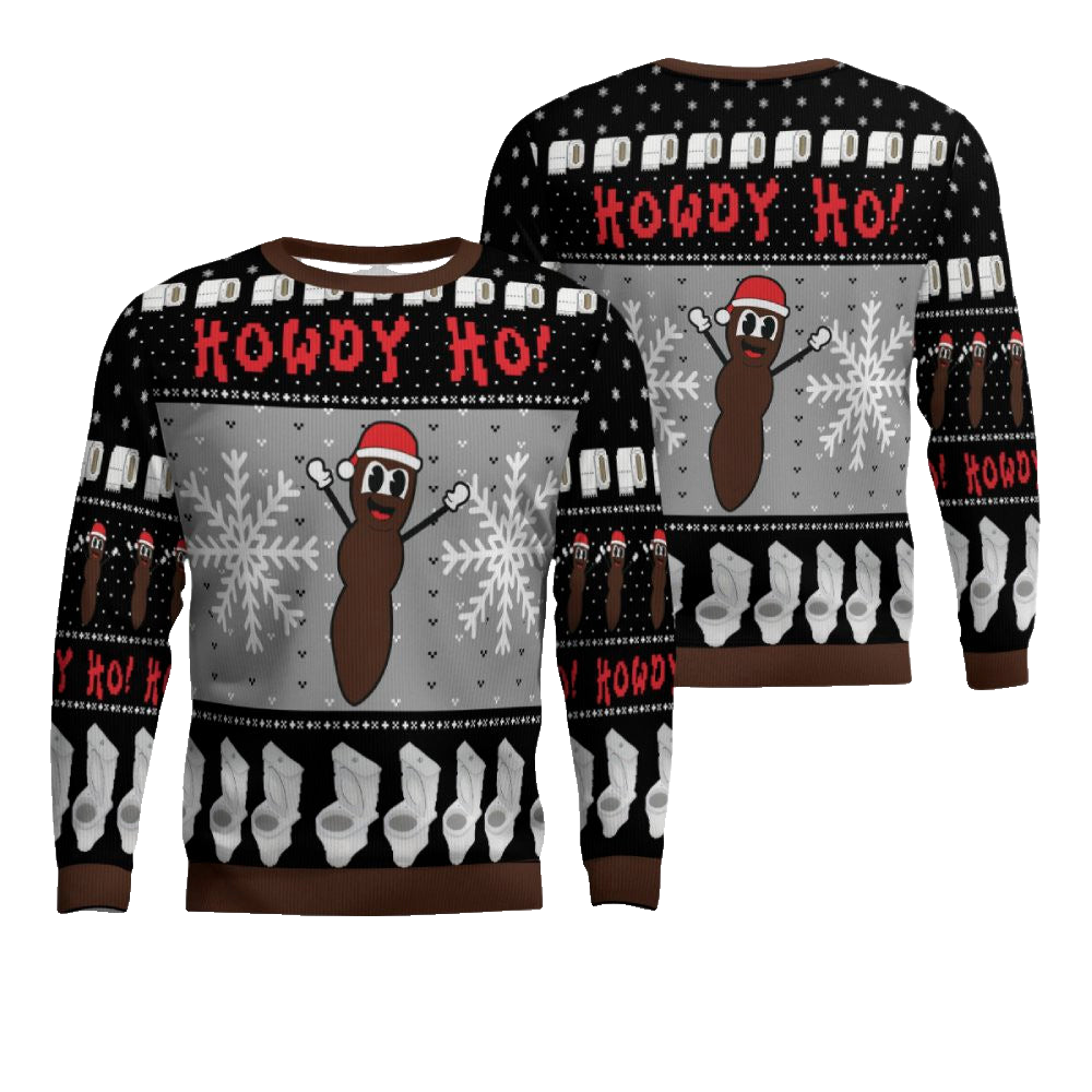 Howdy Ho Ugly Christmas Sweater Black – Moonbestprint