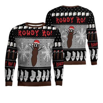 Howdy Ho Ugly Christmas Sweater Black – Moonbestprint
