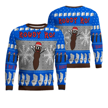 Howdy Ho Ugly Christmas Sweater Blue – Moonbestprint