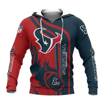 Houston Texans Logo NFL 3D All Over Print Hoodie -Moonbestprint