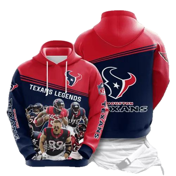 Houston Texans Legends NFL 3D All Over Print Hoodie -Moonbestprint