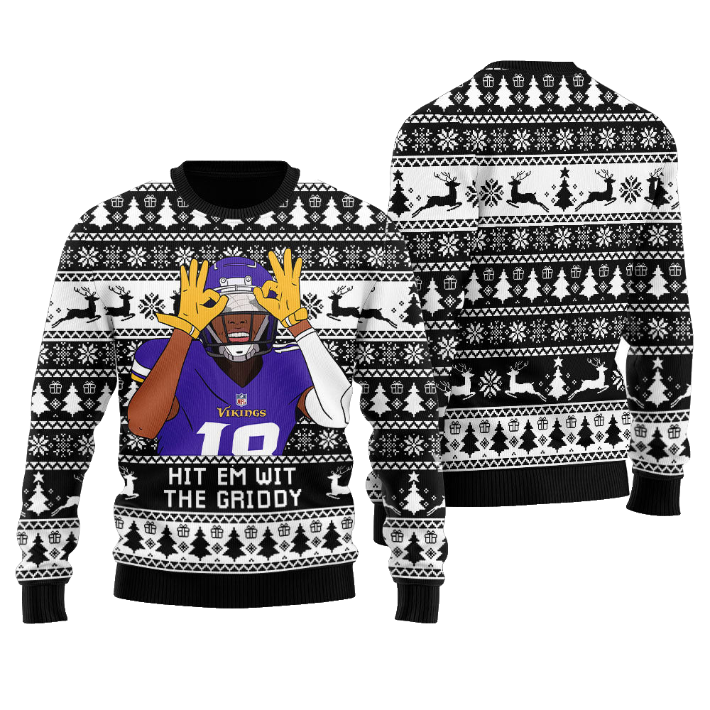 Hit Them With The Griddy Ugly Christmas Sweater Black – Moonbestprint