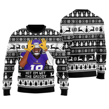 Hit Them With The Griddy Ugly Christmas Sweater Black – Moonbestprint