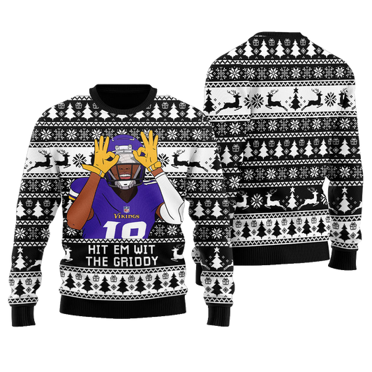 Hit Them With The Griddy Ugly Christmas Sweater Black – Moonbestprint