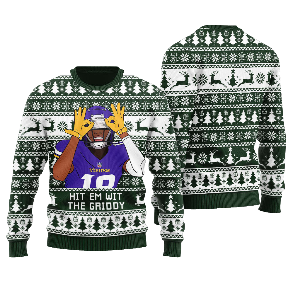 Hit Them With The Griddy Ugly Christmas Sweater Green – Moonbestprint