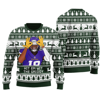 Hit Them With The Griddy Ugly Christmas Sweater Green – Moonbestprint