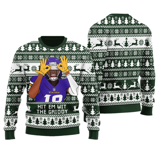 Hit Them With The Griddy Ugly Christmas Sweater Green – Moonbestprint