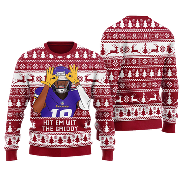 Hit Them With The Griddy Ugly Christmas Sweater Red – Moonbestprint