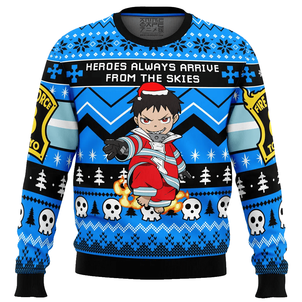 Heroes Always Arrive Fire Force Ugly Christmas Sweater – Moonbestprint