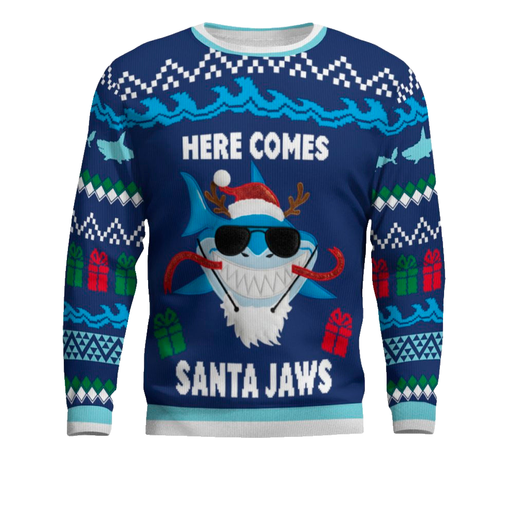 Here Comes Santa Jaws Ugly Christmas Sweater – Moonbestprint