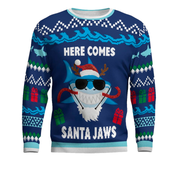 Here Comes Santa Jaws Ugly Christmas Sweater – Moonbestprint
