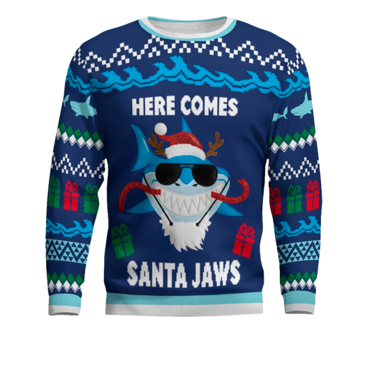 Here Comes Santa Jaws Ugly Christmas Sweater – Moonbestprint