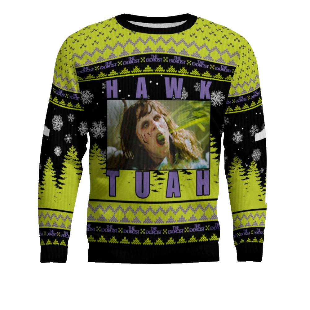 Hawk Tuah The Exorcist Horror Ugly Sweater – Moonbestprint