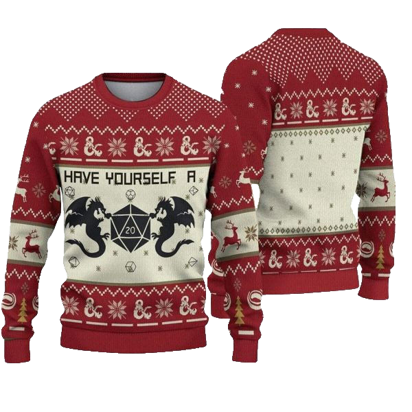 Have Yourself a Dungeons and Dragons Ugly Sweater – Moonbestprint