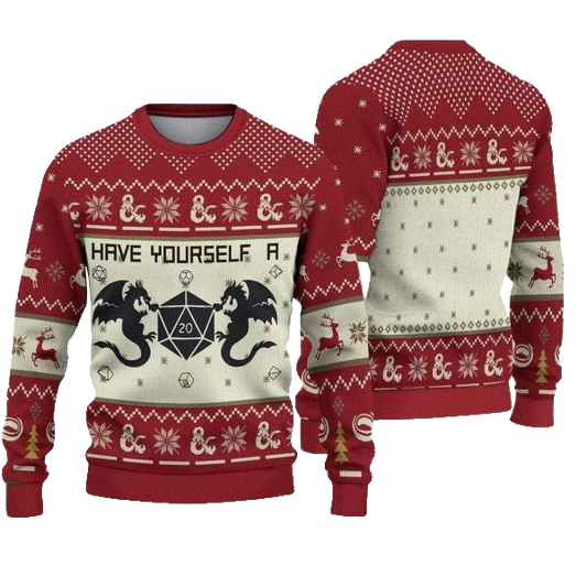 Have Yourself a Dungeons and Dragons Ugly Sweater – Moonbestprint