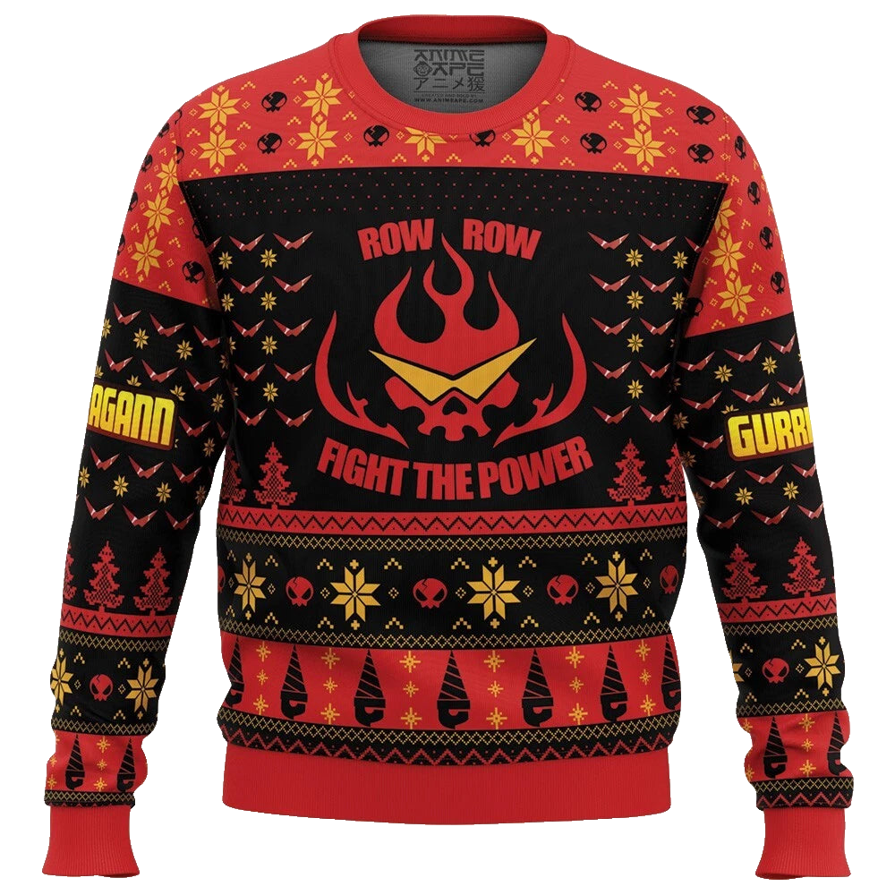 Gurren Lagann Fight The Power Ugly Christmas Sweater 2025 – Moonbestprint