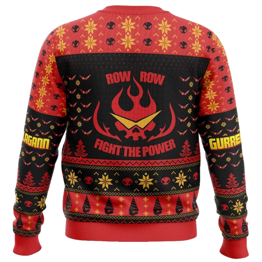 Gurren Lagann Fight The Power Ugly Christmas Sweater 2025 – Moonbestprint