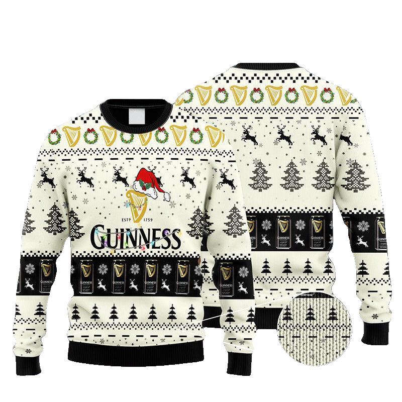 Guinness Reindeer Snowy Night Ugly Sweater – Moonbestprint