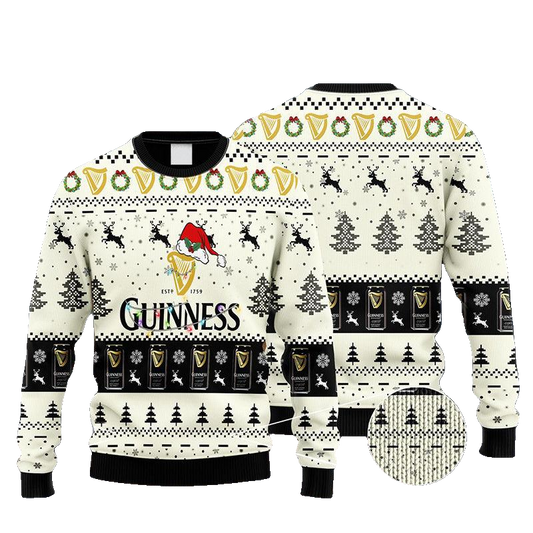 Guinness Reindeer Snowy Night Ugly Sweater – Moonbestprint