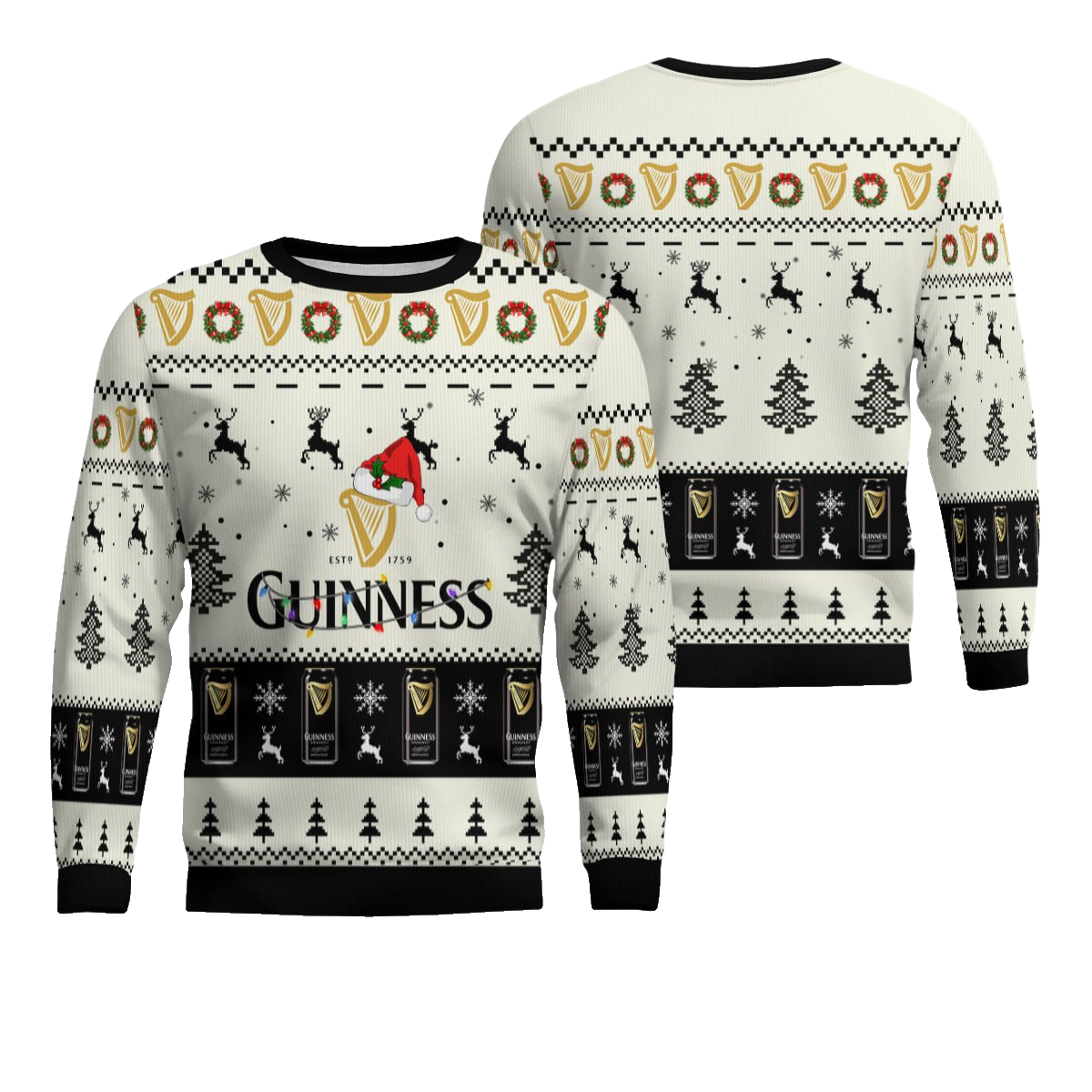 Guinness Reindeer Snowy Night Ugly Sweater – Moonbestprint