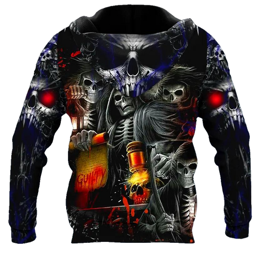 Guilty Skull 3D All Over Print Hoodie -Moonbestprint