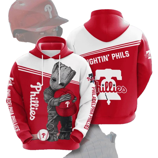 Groot Hold Personalized Philadelphia 3D MLB All Over Print Hoodie -Moonbestprint