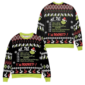 Grinch My Day Im Booked Ugly Christmas Sweater – Moonbestprint