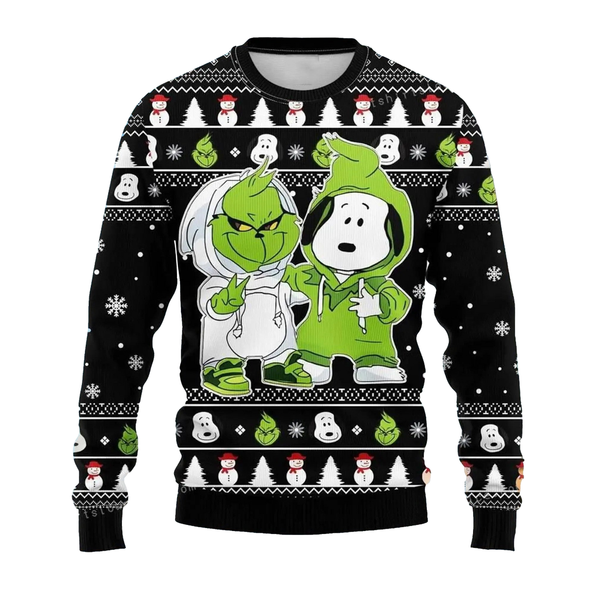 Grinch And Snoopy Christmas Ugly Sweater – Moonbestprint