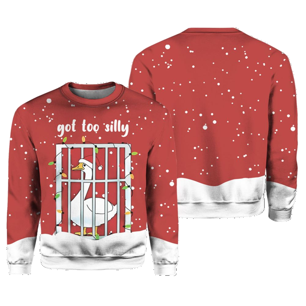 Goose Got Too Silly Ugly Christmas Sweater - Moonbestprint
