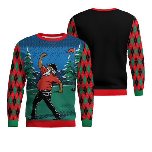 Golfing Santa Santa Ugly Christmas Sweater – Moonbestprint