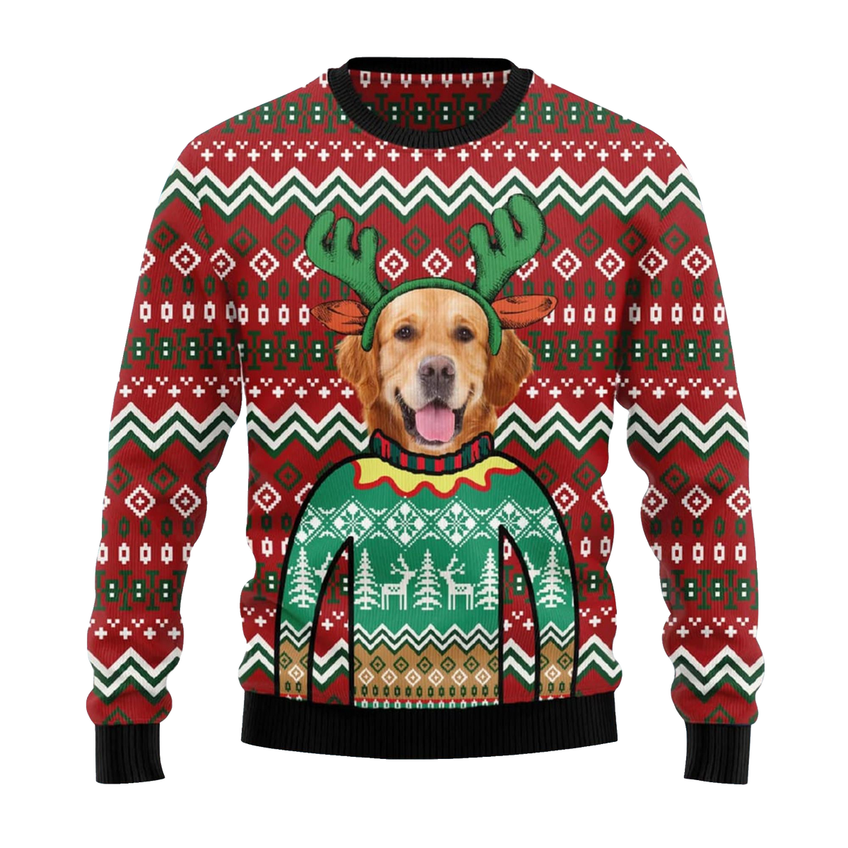 Golden Retriever Reindeer Ugly Christmas Sweater – Moonbestprint