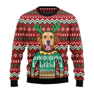 Golden Retriever Reindeer Ugly Christmas Sweater – Moonbestprint