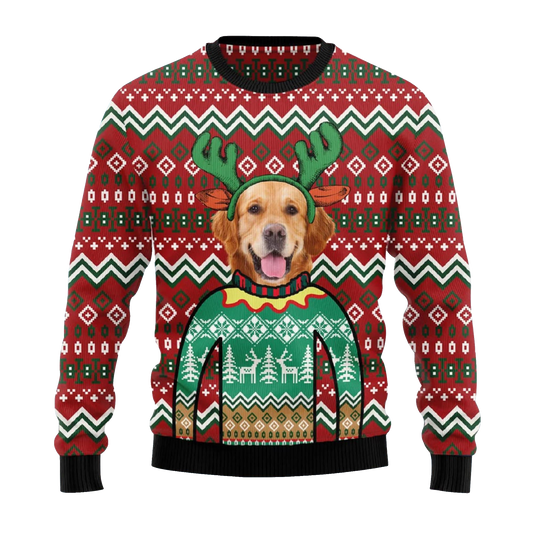 Golden Retriever Reindeer Ugly Christmas Sweater – Moonbestprint