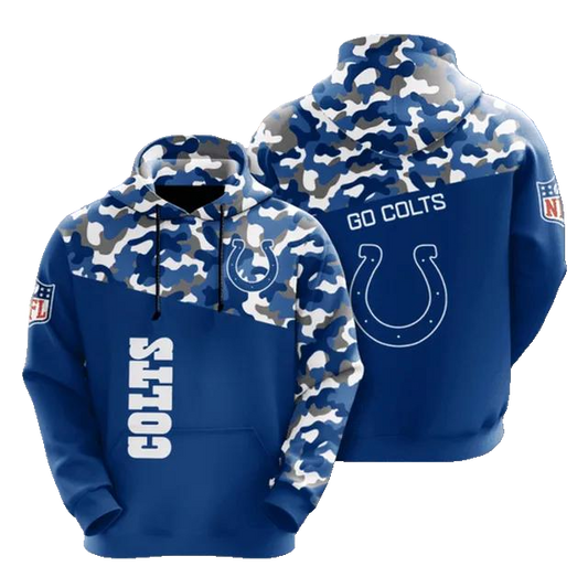 Go Colts Camo NFL 3D All Over Print Hoodie -Moonbestprint