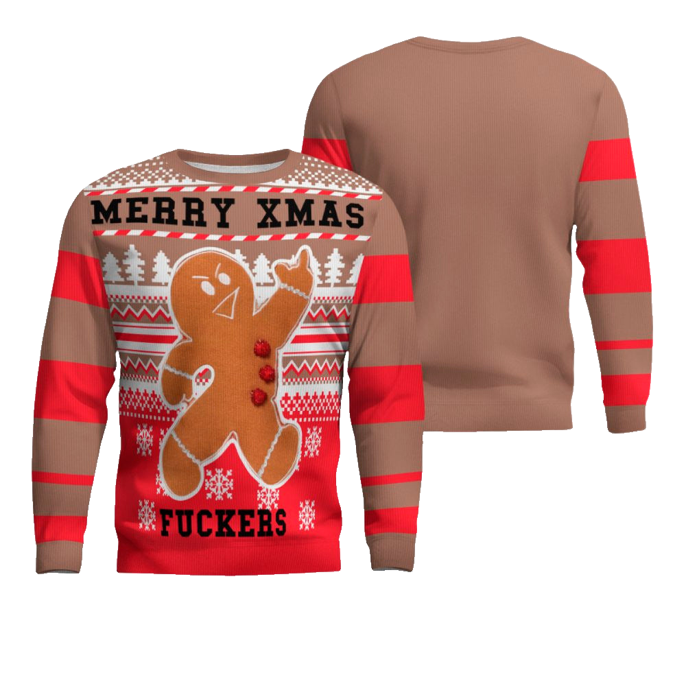 Gingerbread Merry Xmas Ugly Christmas Sweater Mocha Mousse – Moonbestprint