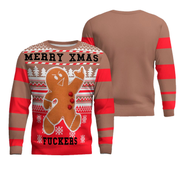 Gingerbread Merry Xmas Ugly Christmas Sweater Mocha Mousse – Moonbestprint