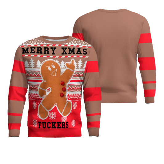 Gingerbread Merry Xmas Ugly Christmas Sweater Mocha Mousse – Moonbestprint