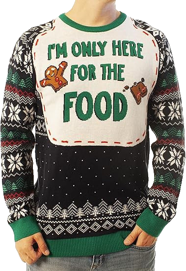 Gingerbread I'm Only Here for the Food Ugly Christmas Sweater – Moonbestprint
