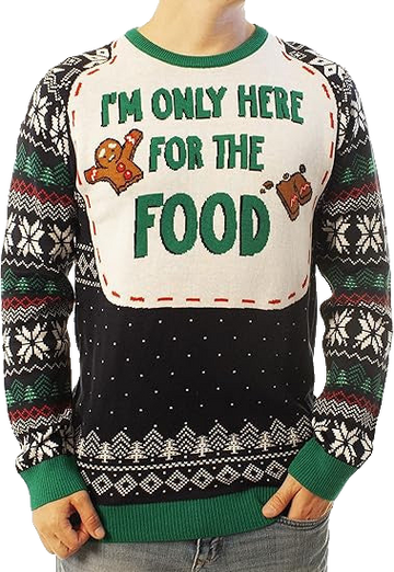 Gingerbread I'm Only Here for the Food Ugly Christmas Sweater – Moonbestprint