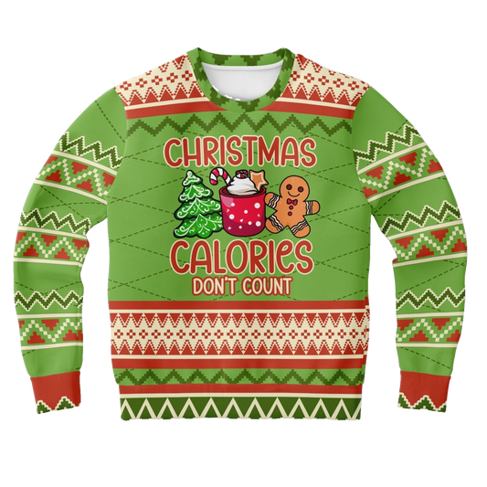 Gingerbread Christmas Calories Don't Count Ugly Christmas Sweater – Moonbestprint