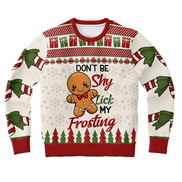 Gingerbread Don't Be Shy, Lick My Frosting Ugly Christmas Sweater – Moonbestprint