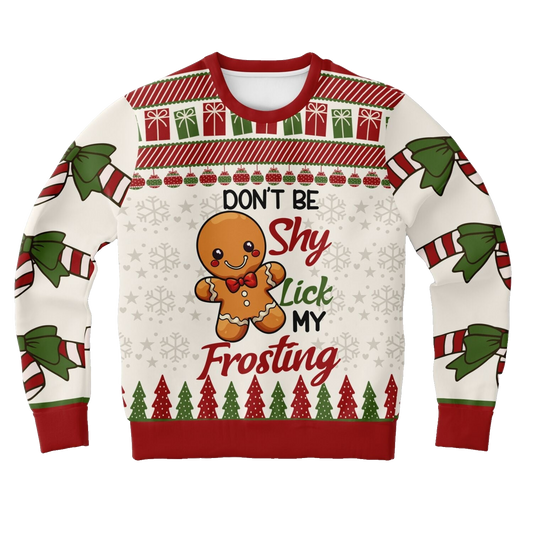 Gingerbread Don't Be Shy, Lick My Frosting Ugly Christmas Sweater – Moonbestprint
