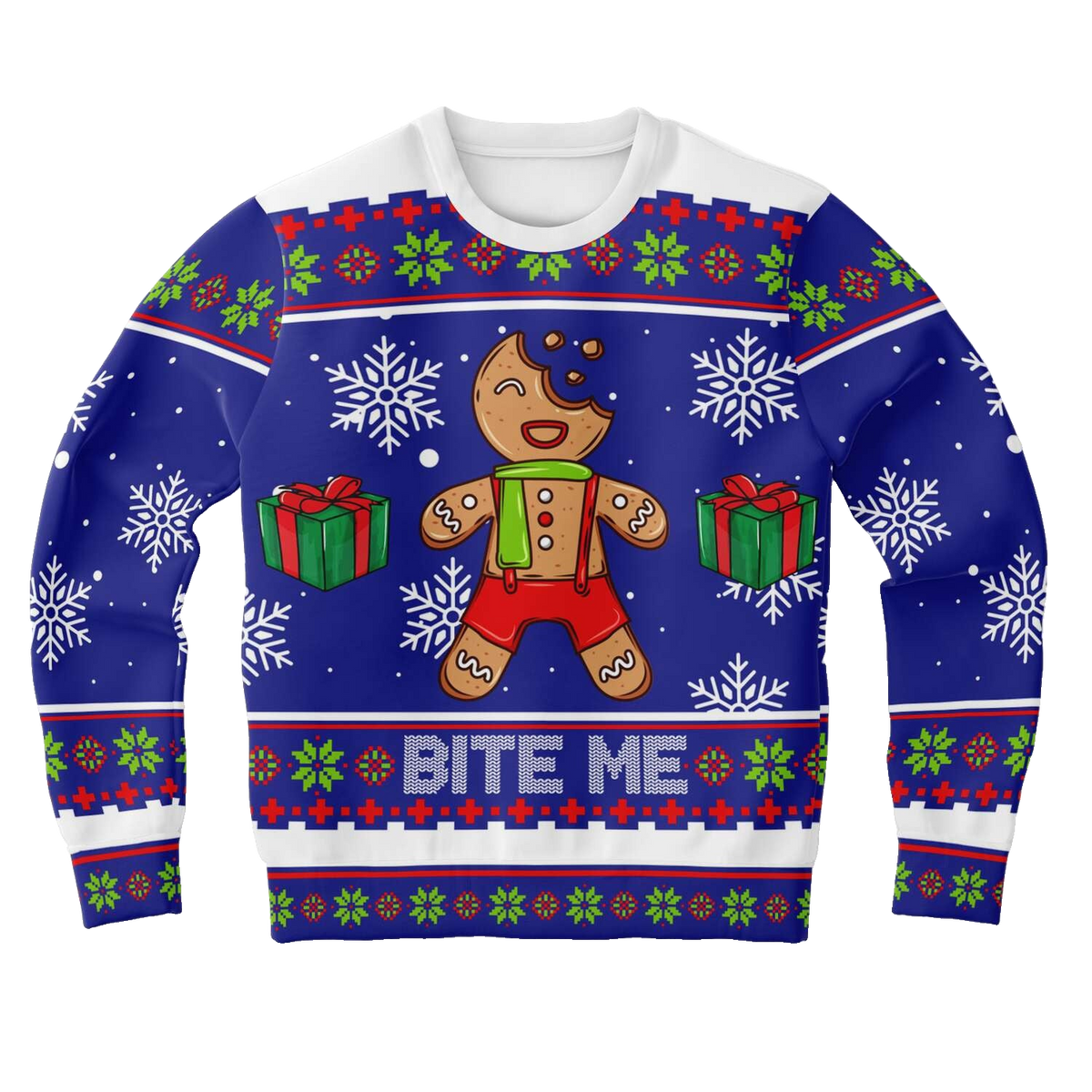 Gingerbread Bite me Ugly Christmas Sweater – Moonbestprint