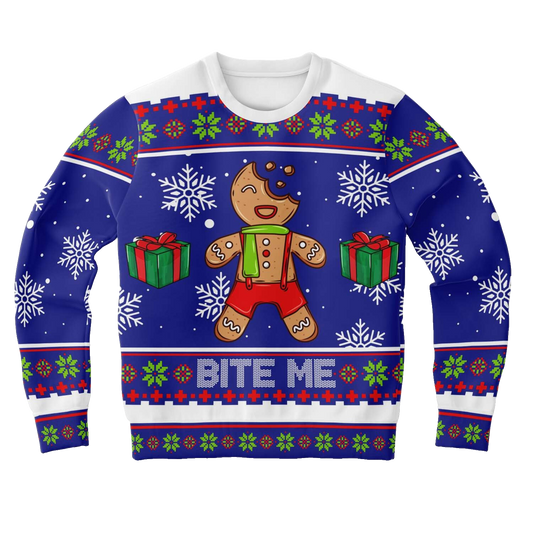 Gingerbread Bite me Ugly Christmas Sweater – Moonbestprint