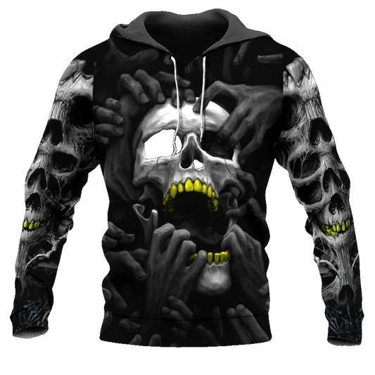 Ghost Hands Corpses Skull 3D All Over Print Hoodie -Moonbestprint