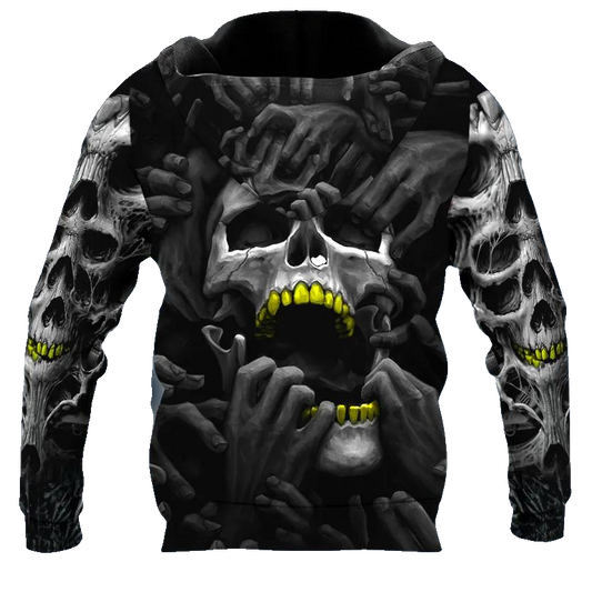 Ghost Hands Corpses Skull 3D All Over Print Hoodie -Moonbestprint