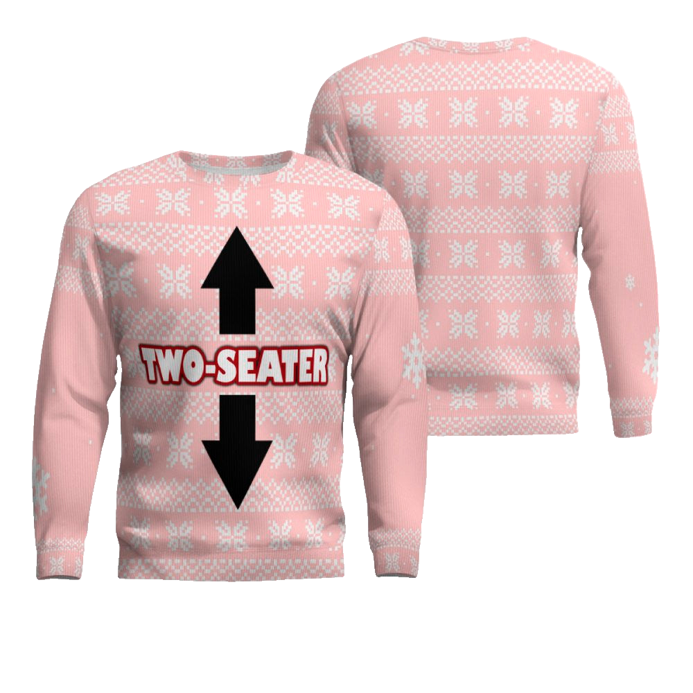 Funny Two-Seater Ugly Christmas Sweater Powder Pink – Moonbestprint