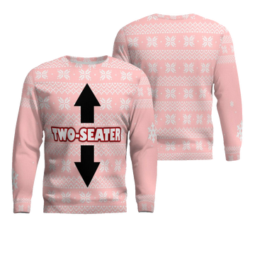 Funny Two-Seater Ugly Christmas Sweater Powder Pink – Moonbestprint